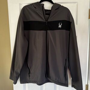 Gray and Black Hooded Jacket